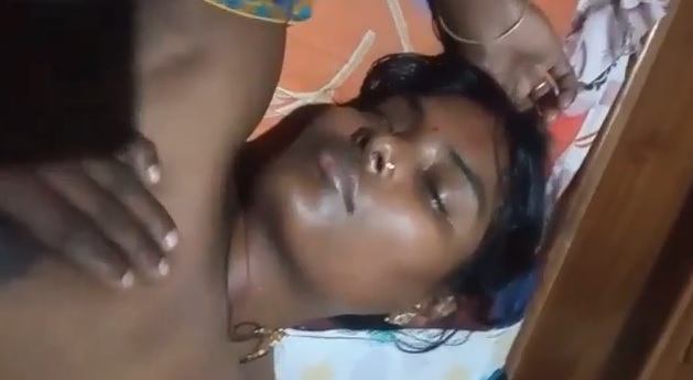 Village wife boob pressed hubby sleeping